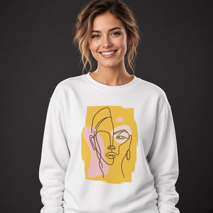 Yellow face sweatshirt, funny sweatshirt, graphic shirts, unisex tshirt, printed sweatshirt