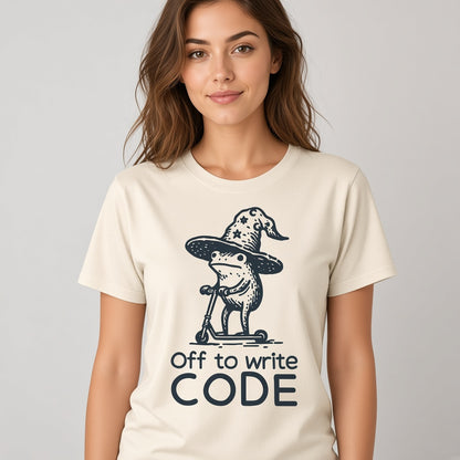 Funny Frog T-Shirt for Programmers, Off to Write Code