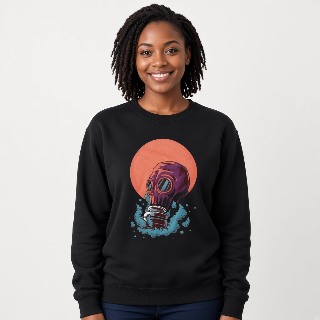 Gas mask sweatshirt, funny sweatshirt, graphic shirts, unisex tshirt, printed sweatshirt