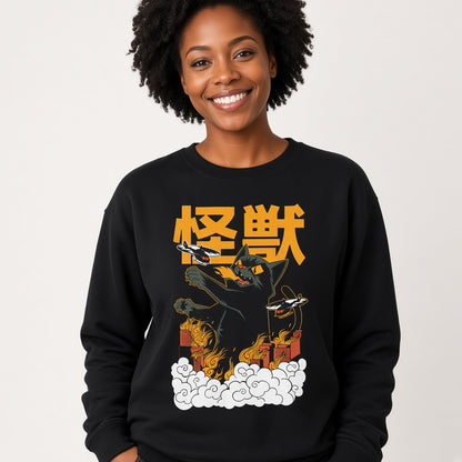 Kaiju Anime Cat Monster Sweatshirt, Funny Unisex sweatshirt