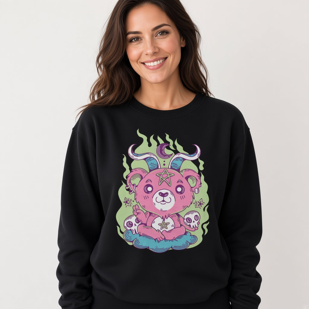 Bear satan sweatshirt, funny sweatshirt, graphic shirts, unisex tshirt, printed sweatshirt