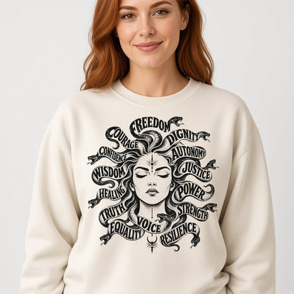 Mythical Medusa Graphic Sweatshirt Gift for Feminists