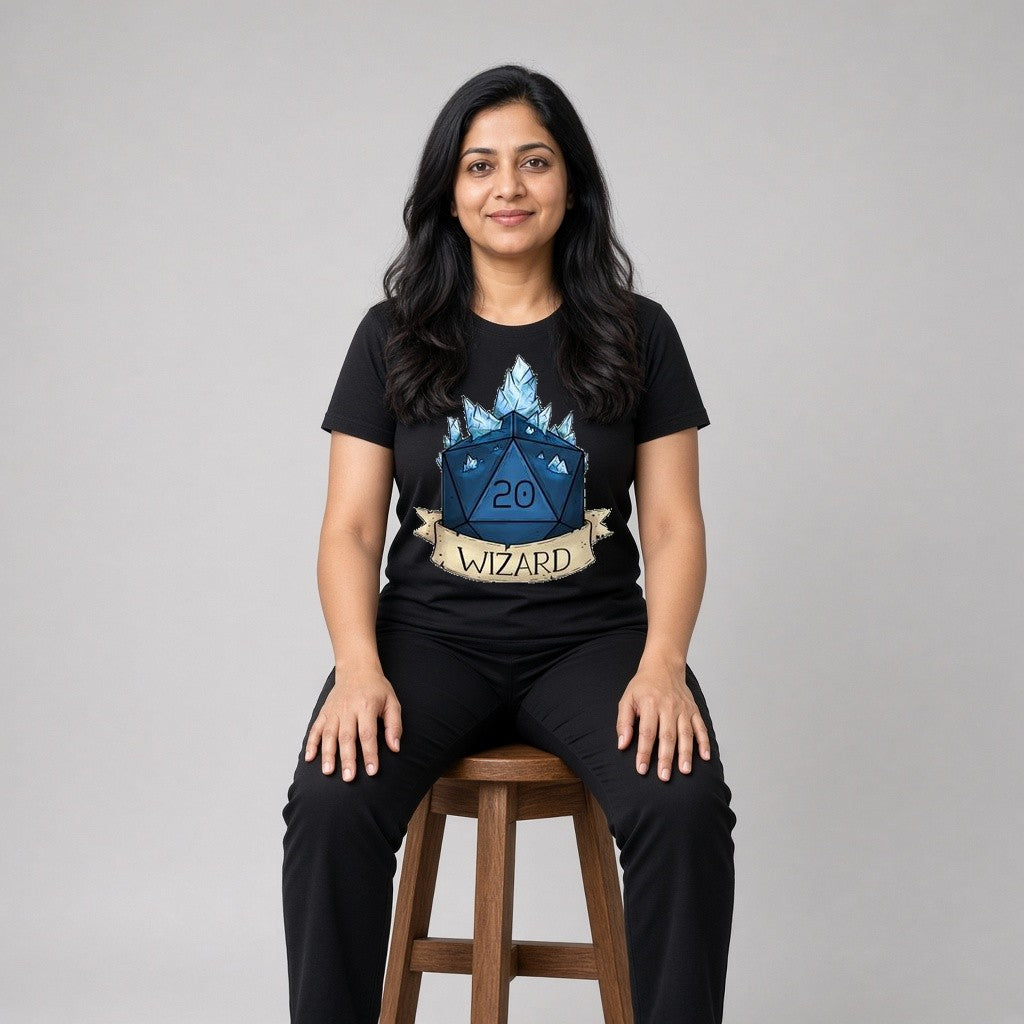 Wizard Class Dice T-Shirt for D&D Players