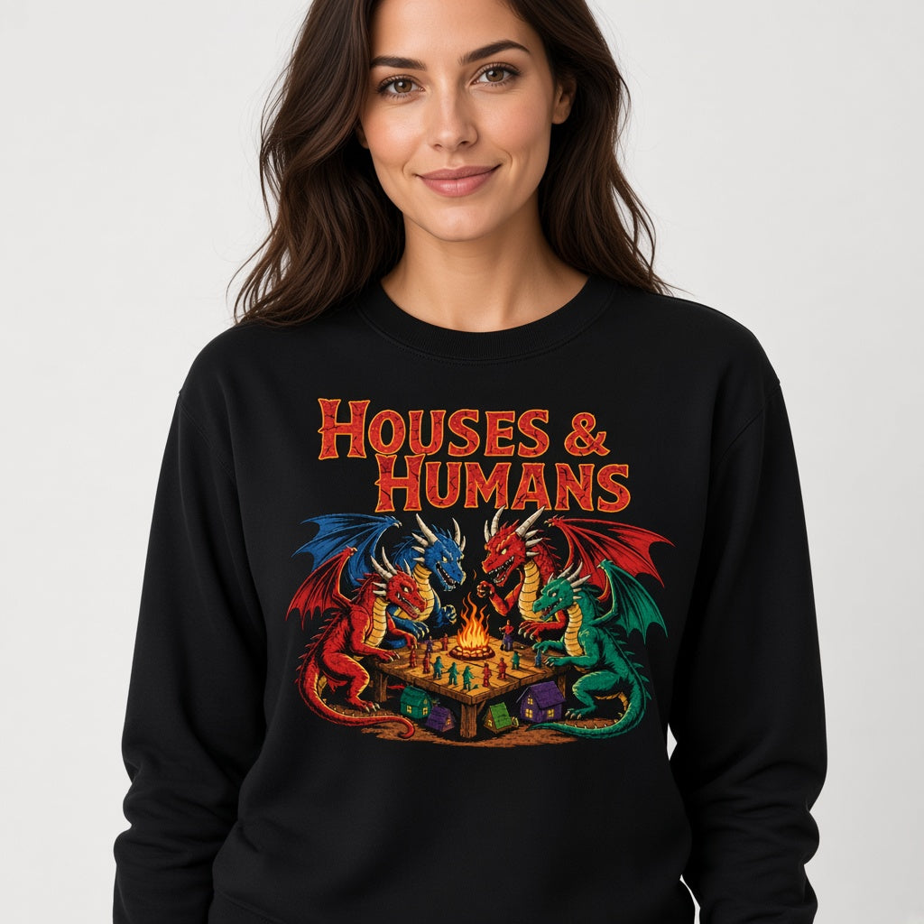 Houses and Humans D&D Gift Sweatshirt Dungeons and Dragons