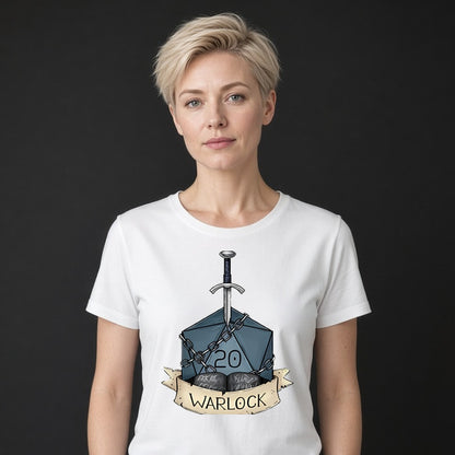 Warlock Class Dice T-Shirt for D&D Players