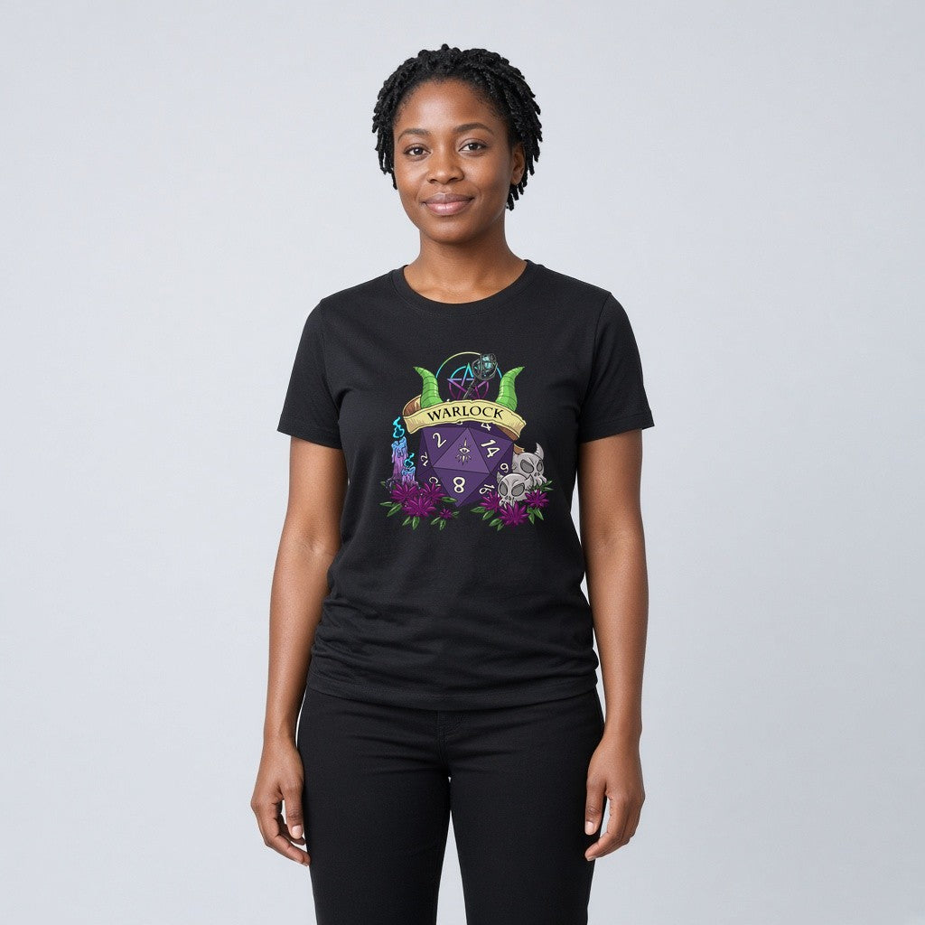 Warlock Dice Crest T-Shirt for D&D Players