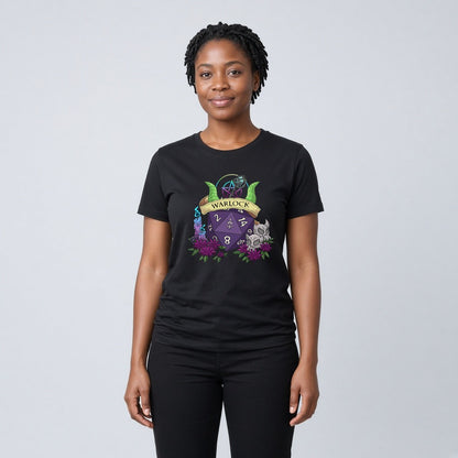 Warlock Dice Crest T-Shirt for D&D Players