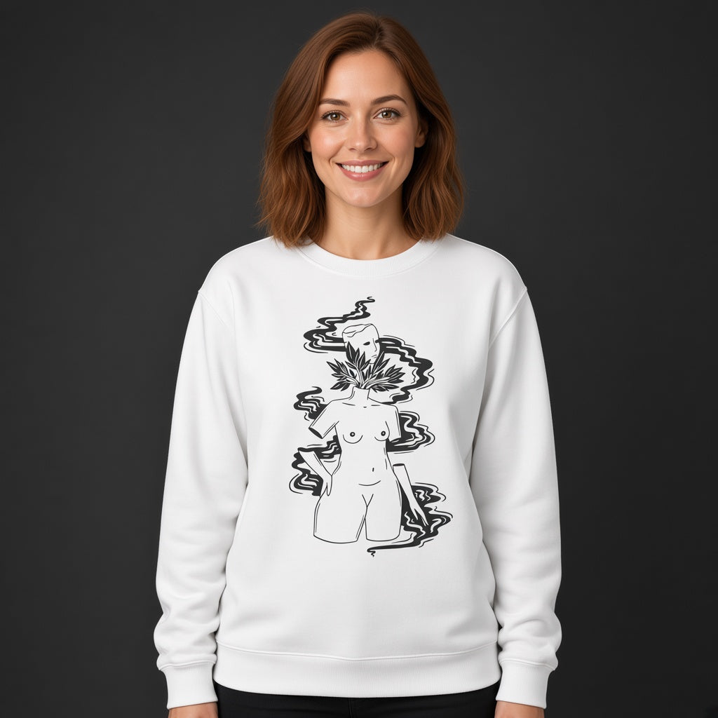 Female figure sweatshirt, funny sweatshirt, graphic shirts, unisex tshirt, printed sweatshirt