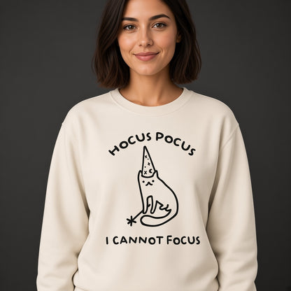 Hocus Pocus I Cannot Focus Funny Cat Sweatshirt