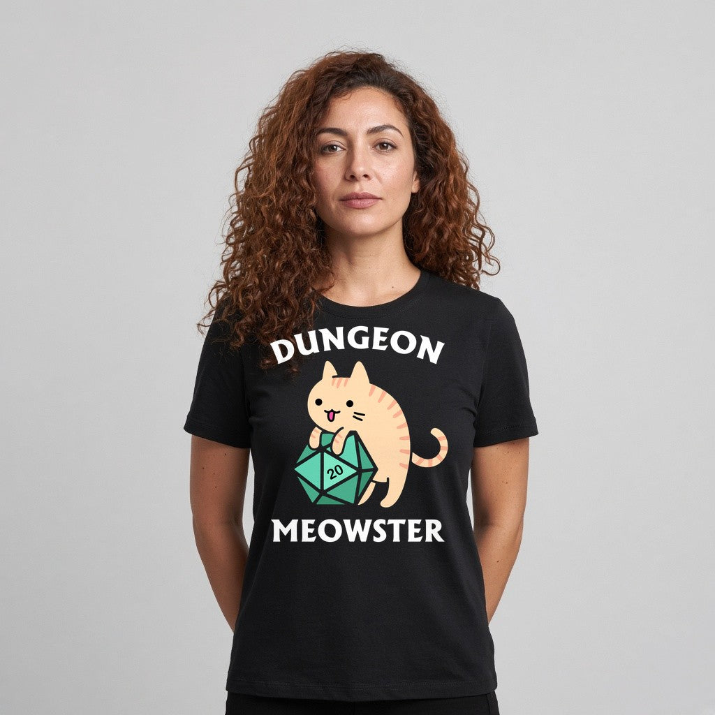 Dungeon Meowster Cat T-Shirt for D&D Players