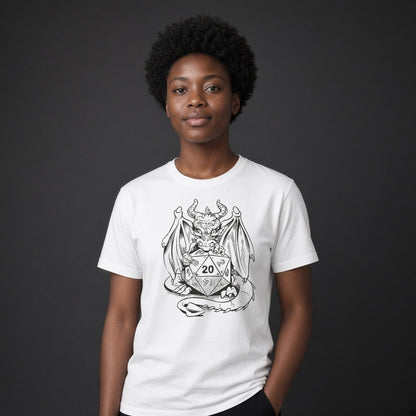 Dragon with a D20 T-Shirt for D&D Players