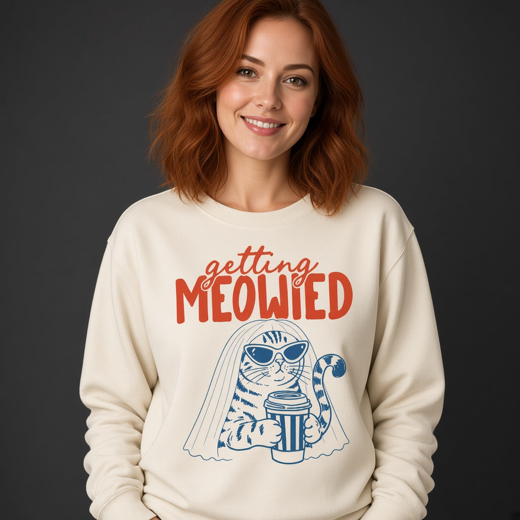 Getting Meowied Funny Bride Cat Wedding Sweatshirt
