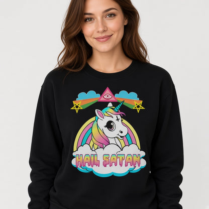 Hail Satan Rainbow Unicorn Sweatshirt