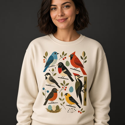 Retro Backyard Birds Sweatshirt for Bird Watchers