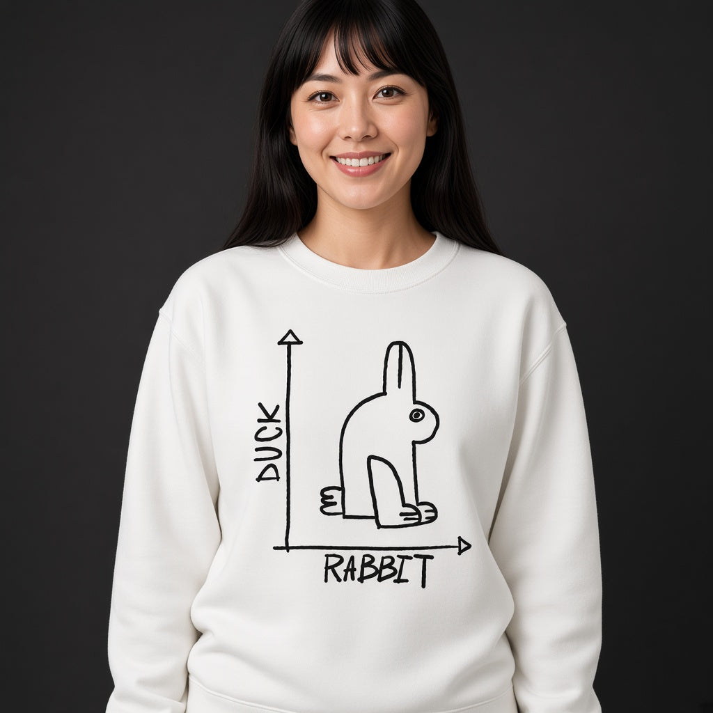 Funny Duck Rabbit Optical Illusion Graph Sweatshirt