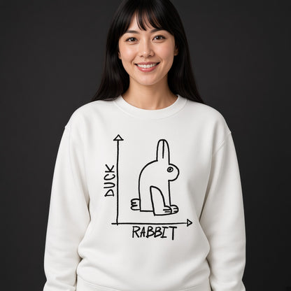 Funny Duck Rabbit Optical Illusion Graph Sweatshirt