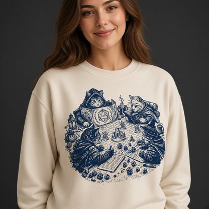 Cats Playing D&D Tabletop RPG Sweatshirt