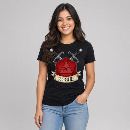 Rogue Class Dice T-Shirt for D&D Players