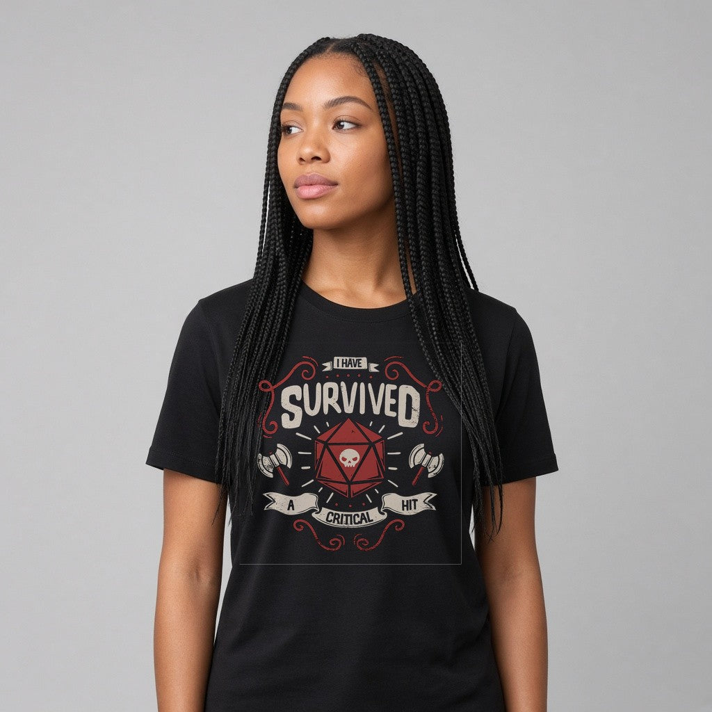 I Survived a Critical Hit T-Shirt for D&D