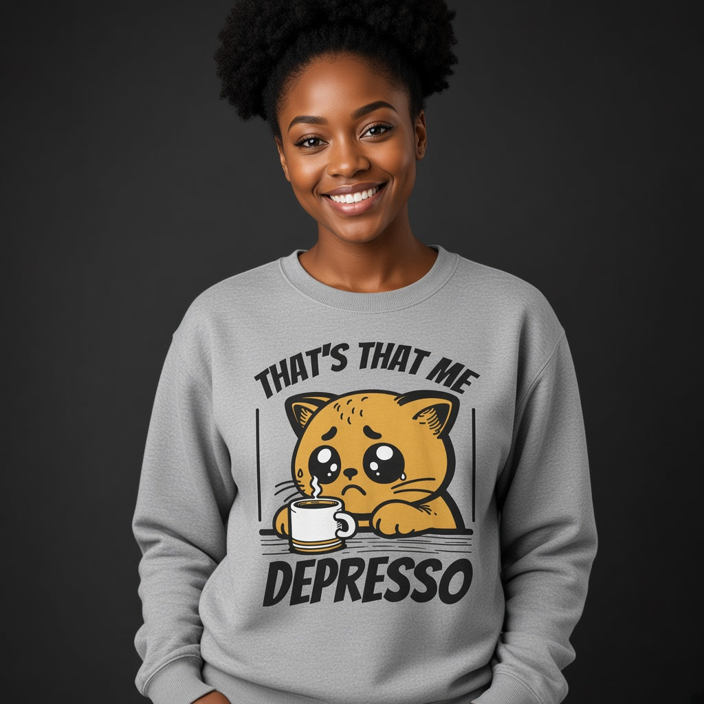 Sad cat coffee Sweatshirt, Funny Unisex sweatshirt