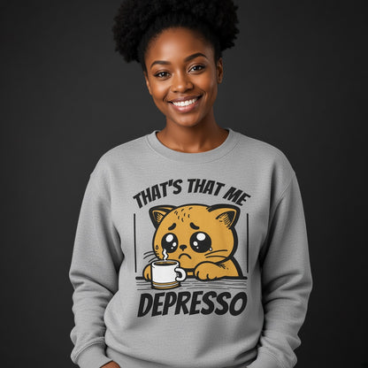 Sad cat coffee Sweatshirt, Funny Unisex sweatshirt