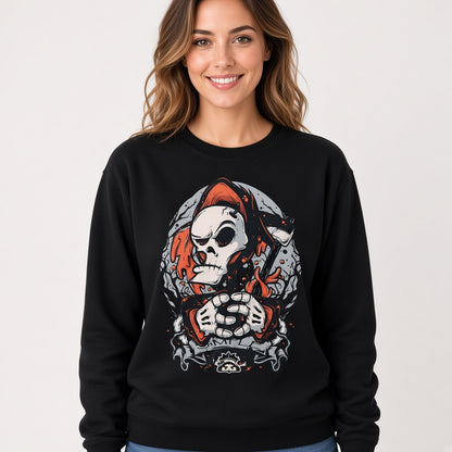 Skull in a cap sweatshirt, funny sweatshirt, graphic shirts, unisex tshirt, printed sweatshirt