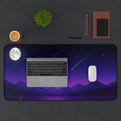 Pixel night sky Gaming Desk Mat