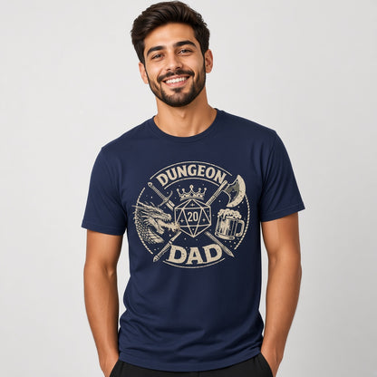 Dungeon Dad Funny D&D D20 T-Shirt