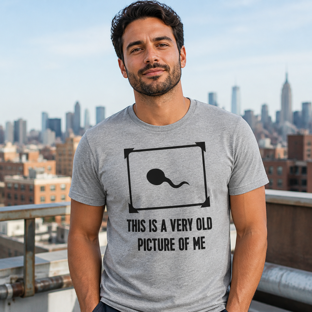 This Is a Very Old Picture of Me Men's Funny Biology Joke Graphic T-Shirt