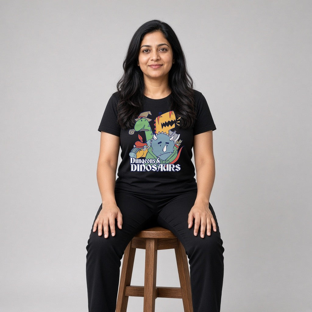 Dungeons and Dinosaurs Funny T-Shirt
