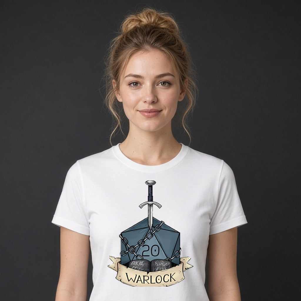 Warlock Class Dice T-Shirt for D&D Players