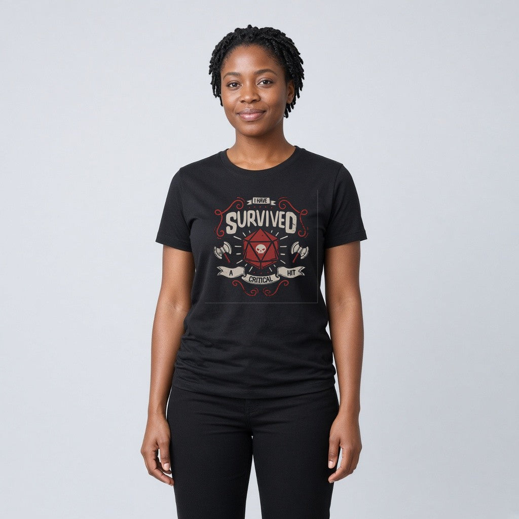 I Survived a Critical Hit T-Shirt for D&D