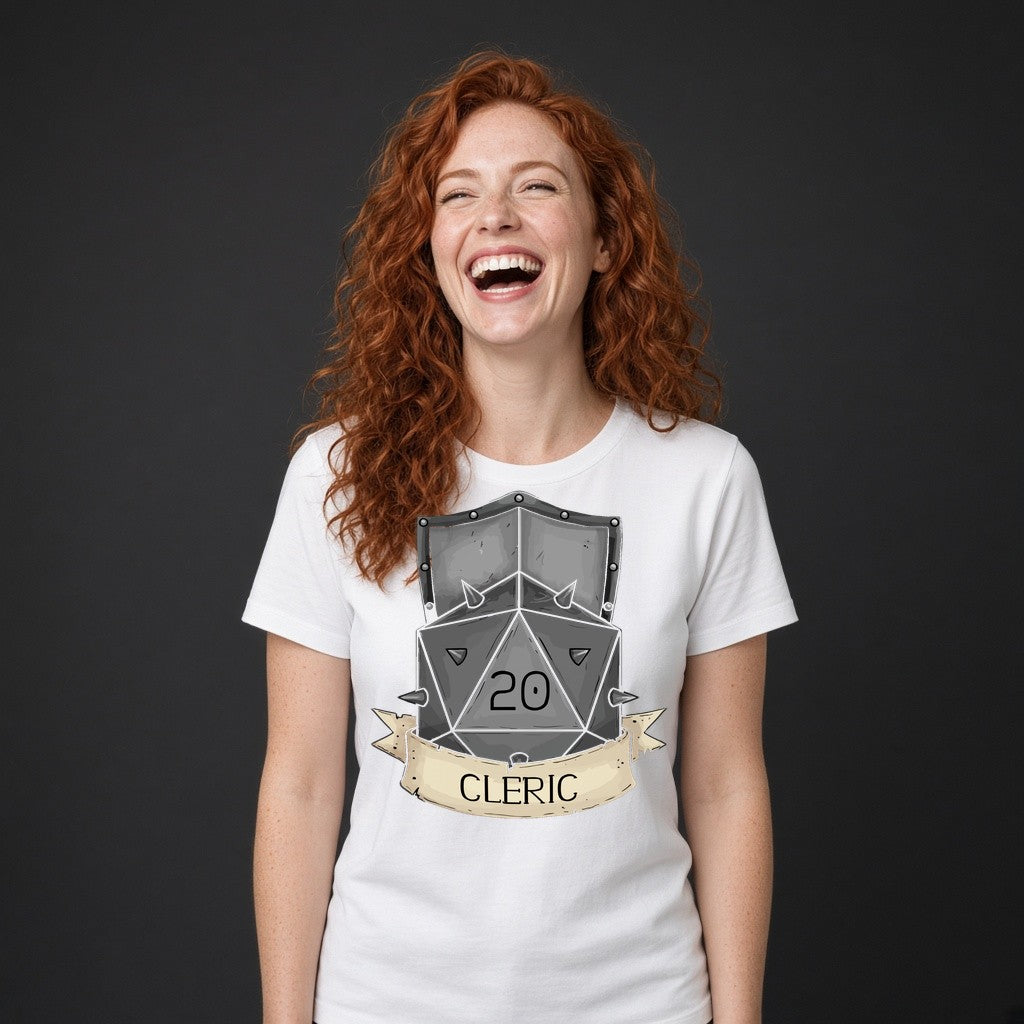 Cleric Shield and D20 T-Shirt for D&D Players
