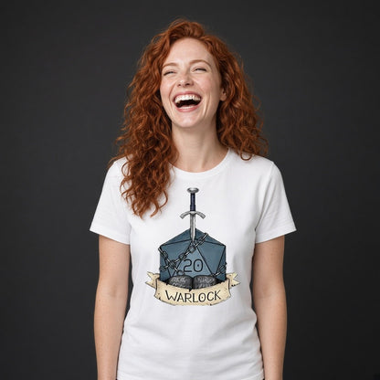 Warlock Class Dice T-Shirt for D&D Players