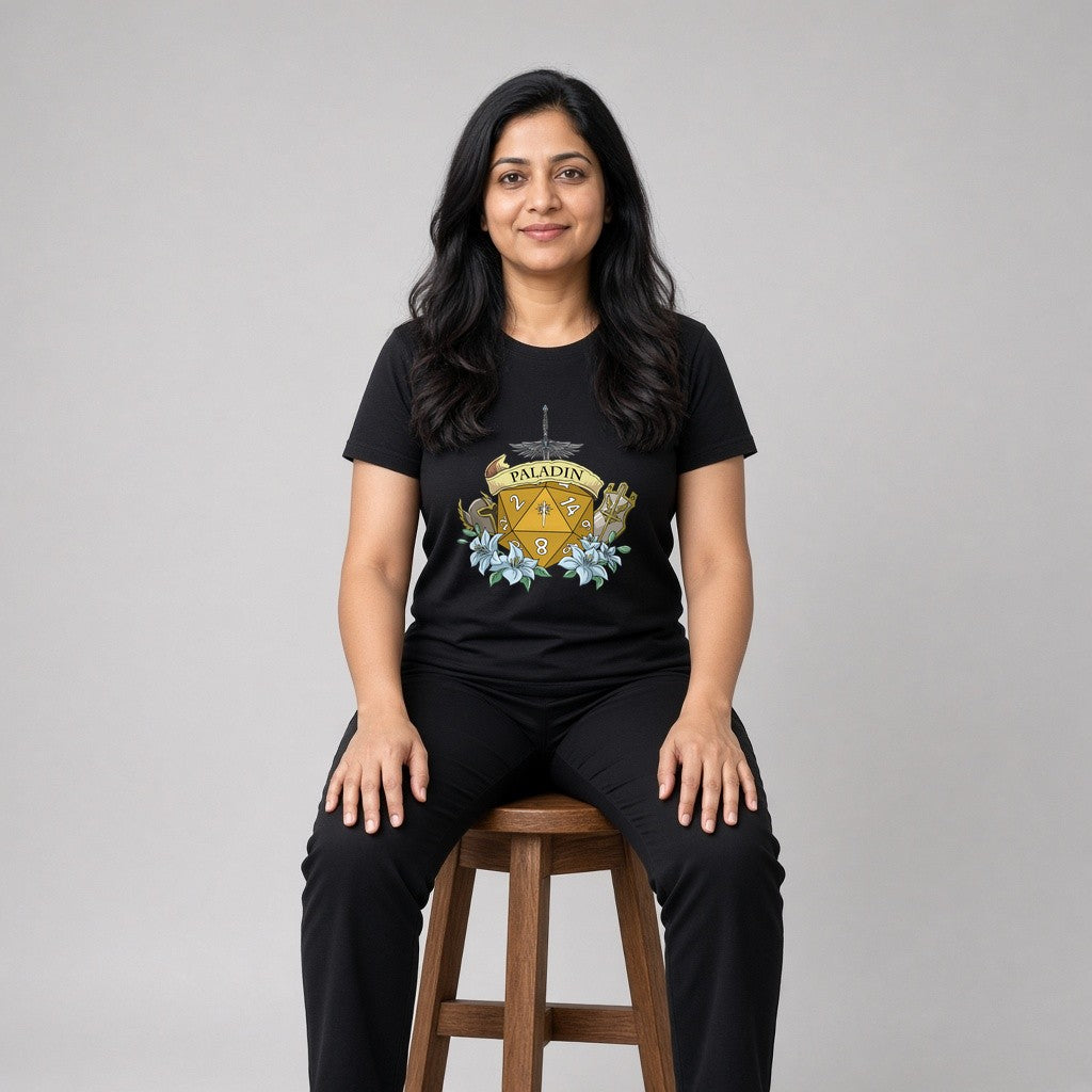 Paladin Dice Crest T-Shirt for D&D Players
