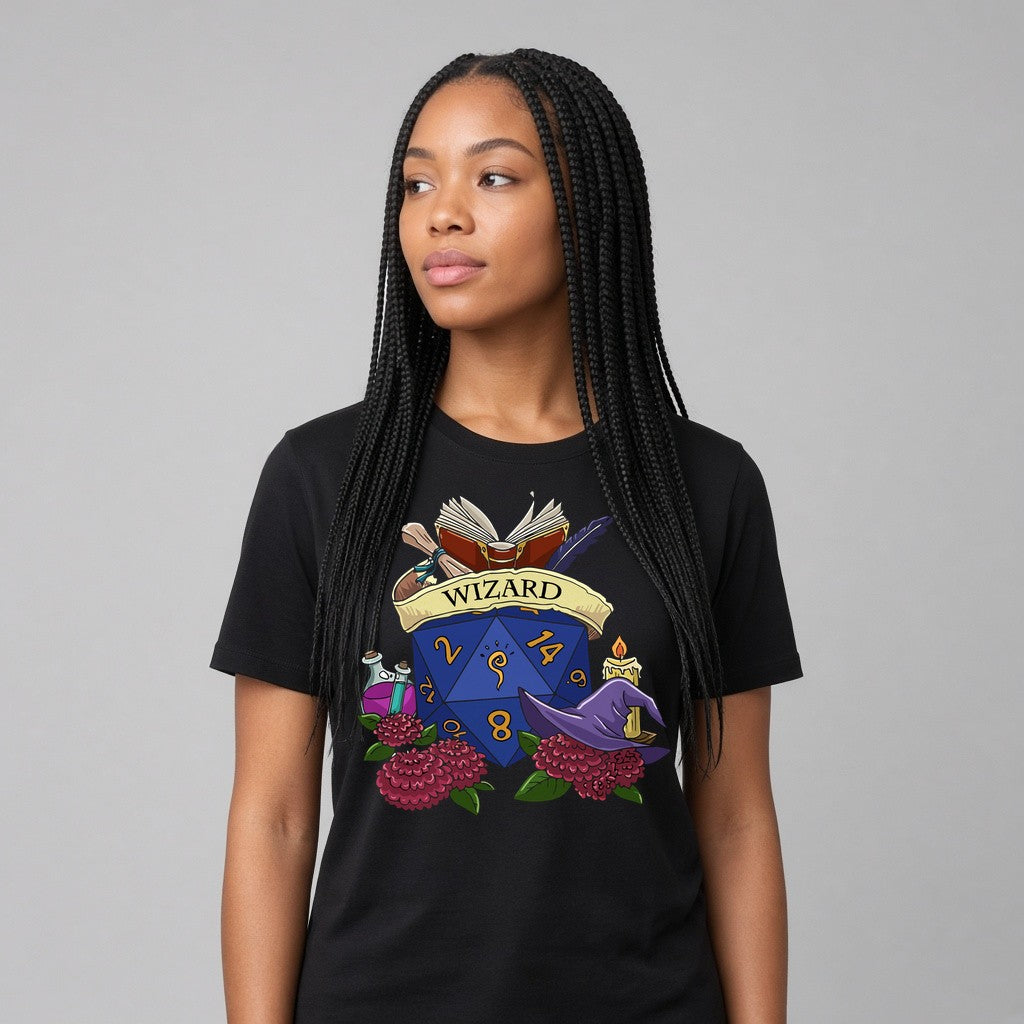 Wizard Dice Crest T-Shirt for D&D Players