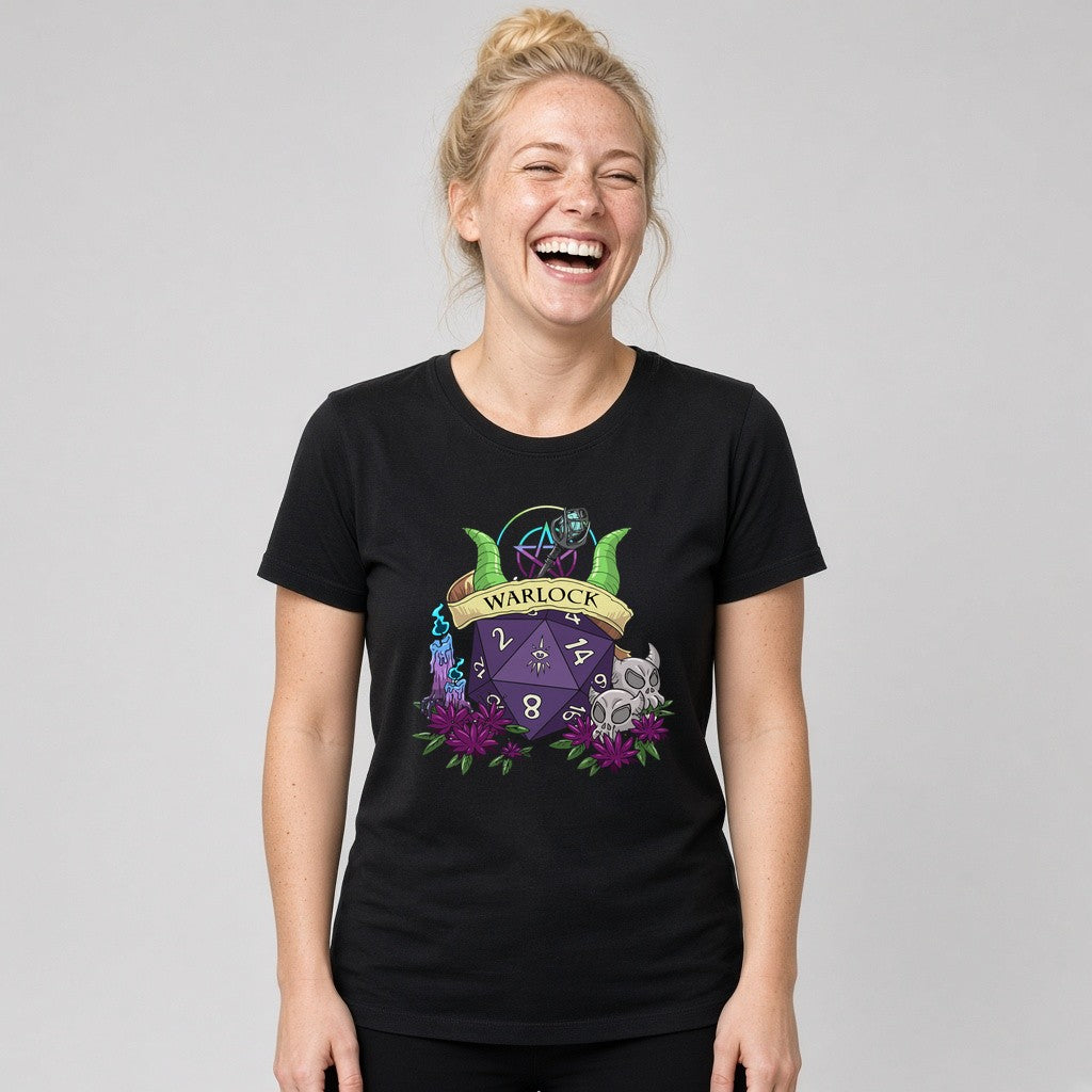 Warlock Dice Crest T-Shirt for D&D Players