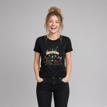 Rogue Dice Crest T-Shirt for D&D Players