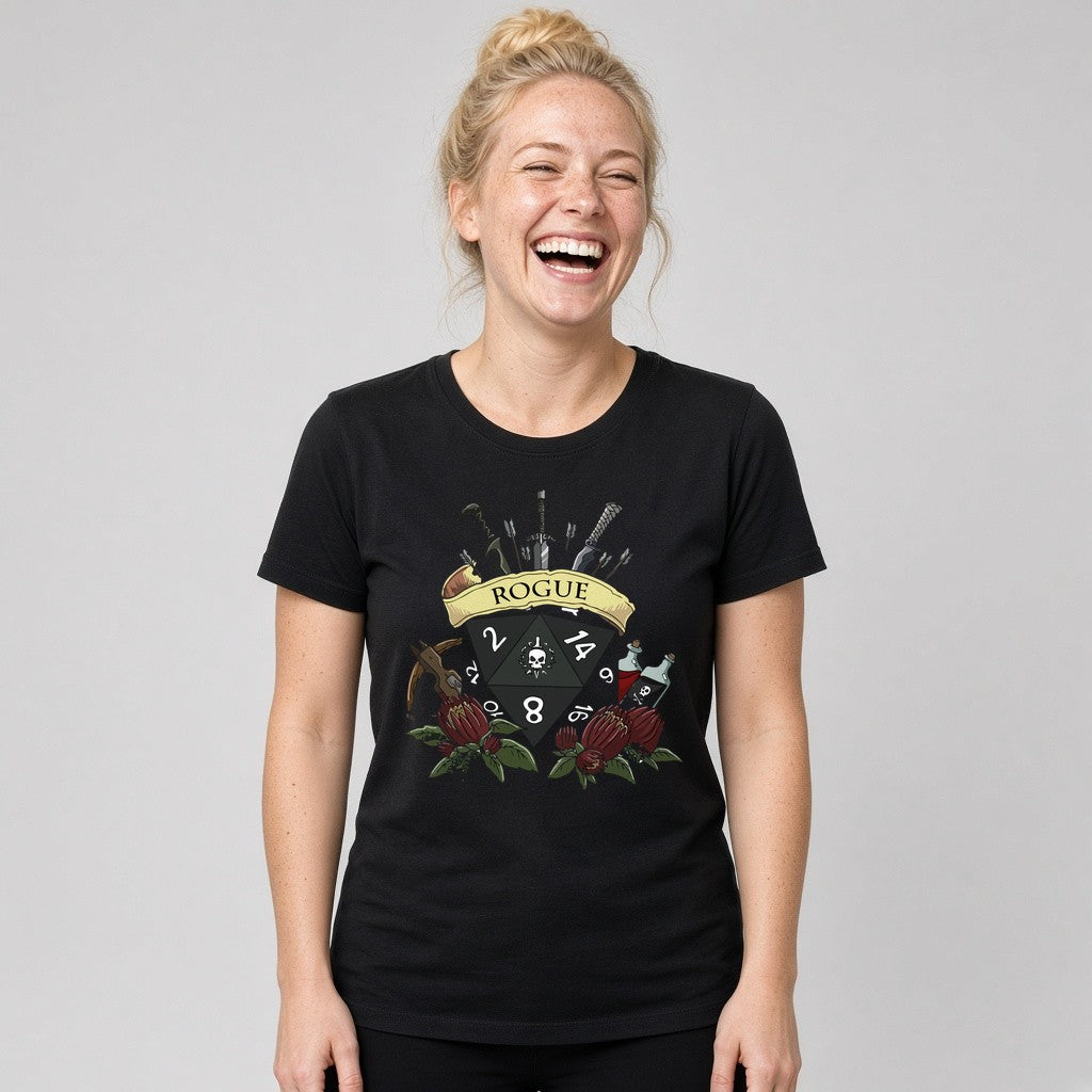 Rogue Dice Crest T-Shirt for D&D Players