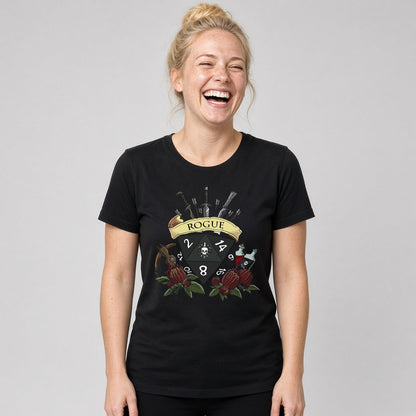 Rogue Dice Crest T-Shirt for D&D Players