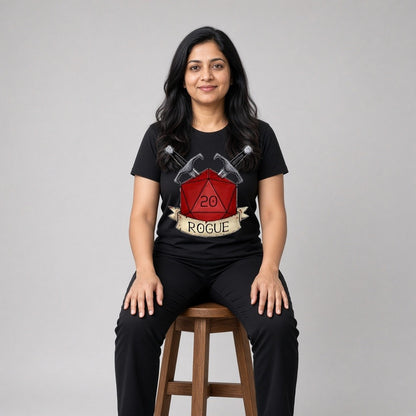 Rogue Class Dice T-Shirt for D&D Players