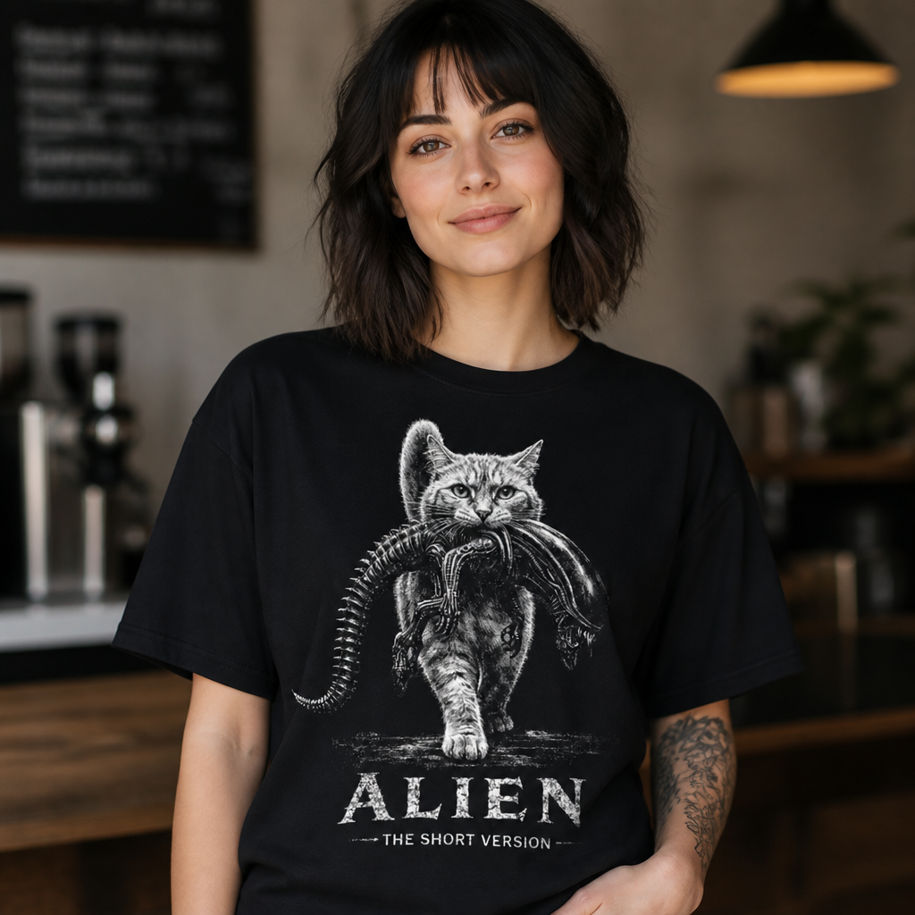 T-Shirt with a Cat from the Movie Alien: The Short Version