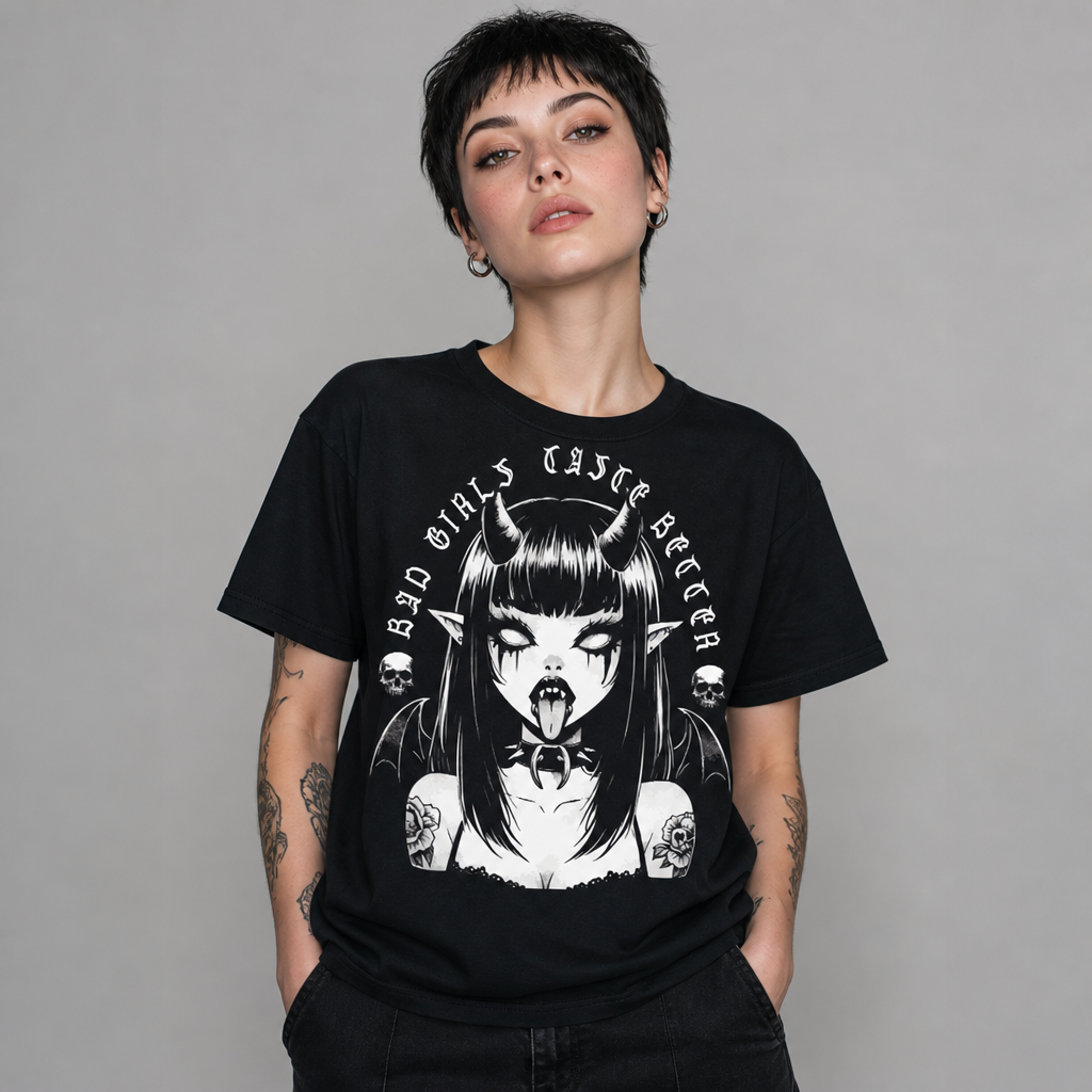 Bad Girls Taste Better Gothic Style T-Shirt