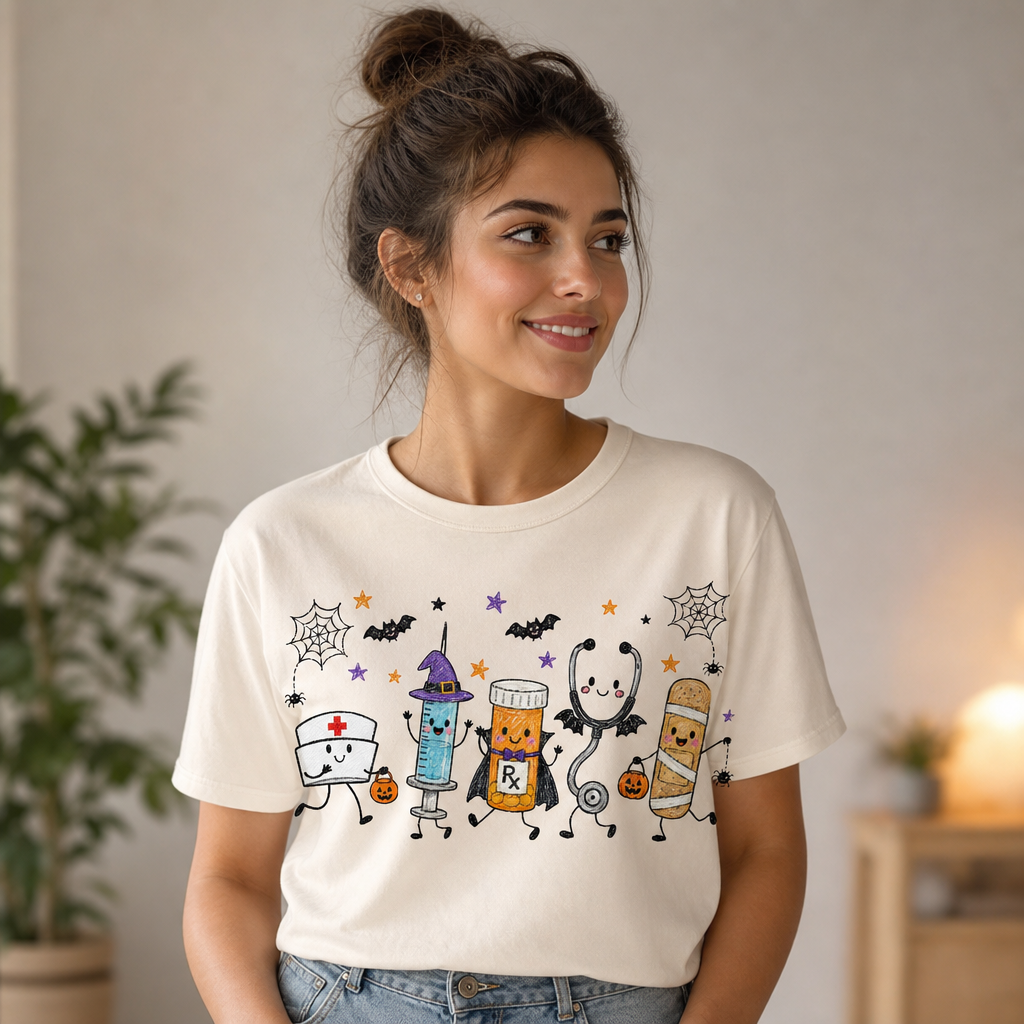 Cute Halloween Nurse T-Shirt, Spooky Nurse