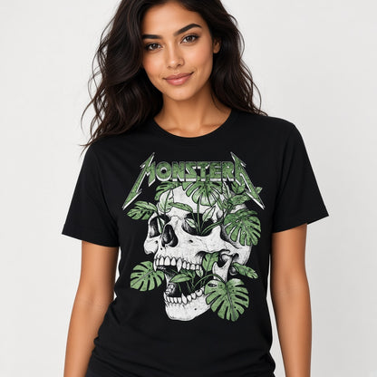 Monstera Funny Skull Plant T-Shirt