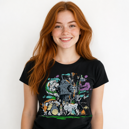 Forest Spirits Castle Collage T-Shirt