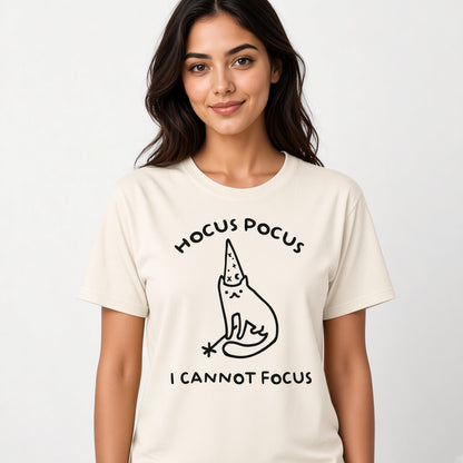 Hocus Pocus I Cannot Focus Funny Cat T-Shirt