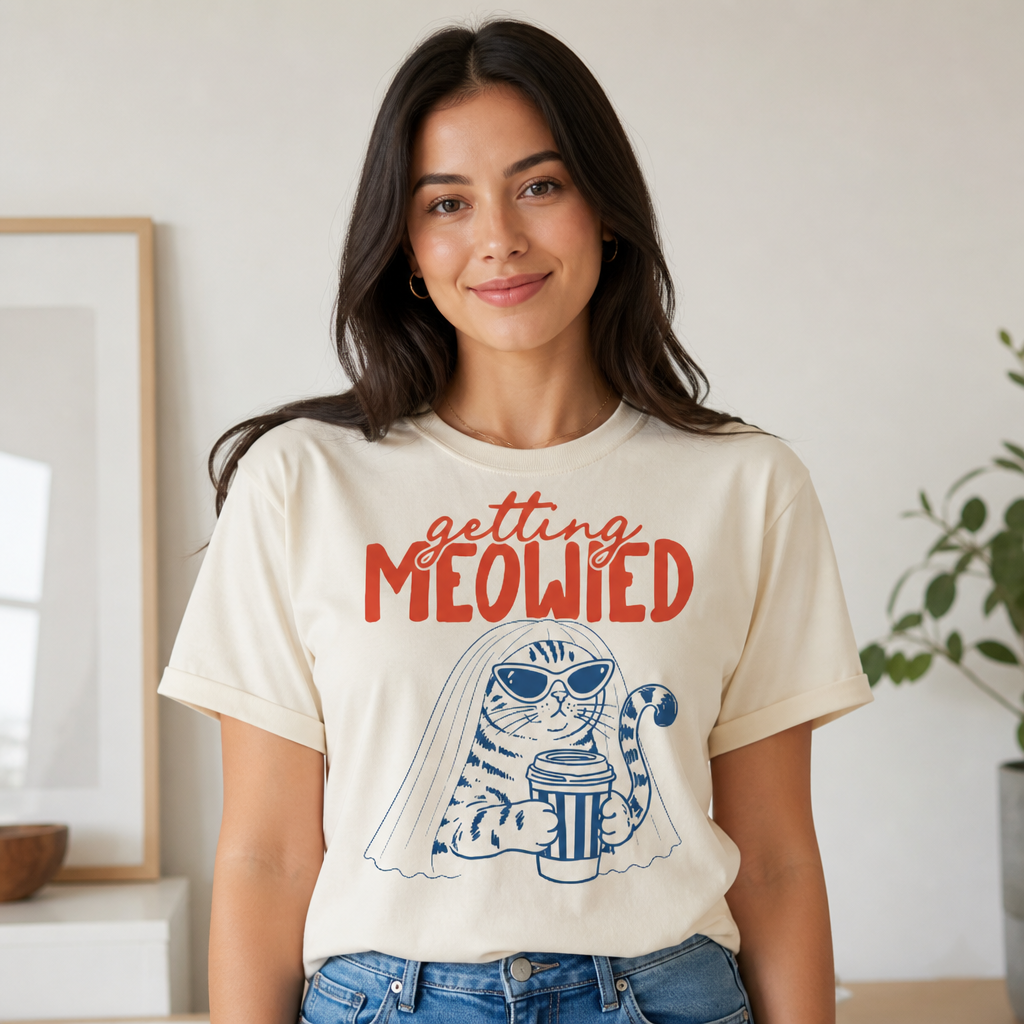 Getting Meowied Funny Bride Cat Wedding T-Shirt
