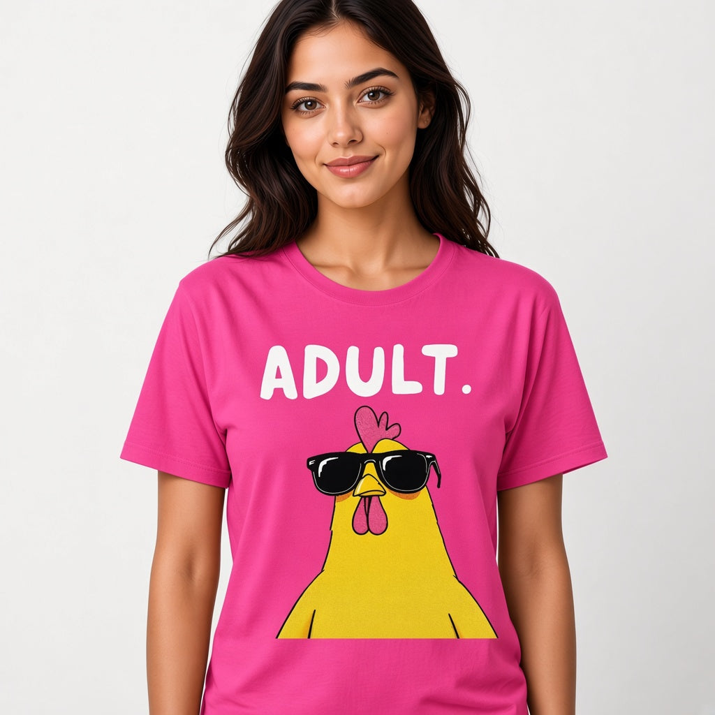 Adult Chicken in Sunglasses Funny T-Shirt