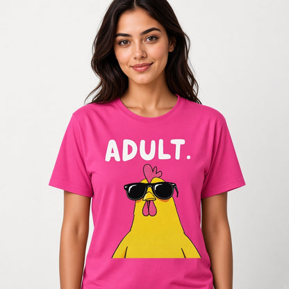 Adult Chicken in Sunglasses Funny T-Shirt
